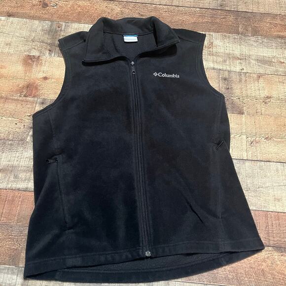 Columbia | Women's Black Zippered Pockets Base Layer Fleece Vest Sz M - Picture 1 of 4